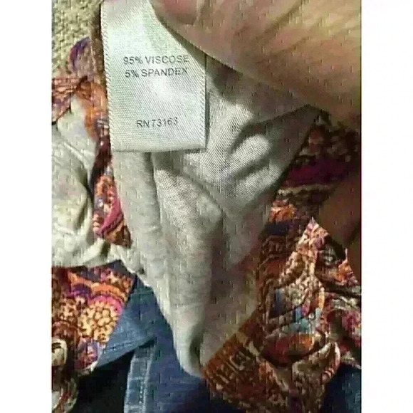 Cupio Women's Large Boho Bohemian Hippie Multicolored Tunic Blouse Top Viscose - Picture 7 of 7